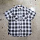 SUGAR CANE シュガーケーン【SC39728】【RAYON OMBRE CHECK WORK SHIRT】 レーヨンツイルチェックワークシャツ 半袖シャツ 日本製