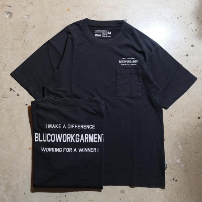 DRT GOOD BLANCE ブラック ブルコ 連休でラスト出品 BLUCO ブルコ【164-22-057】【ピグメントポケットTシャツ -Ticket