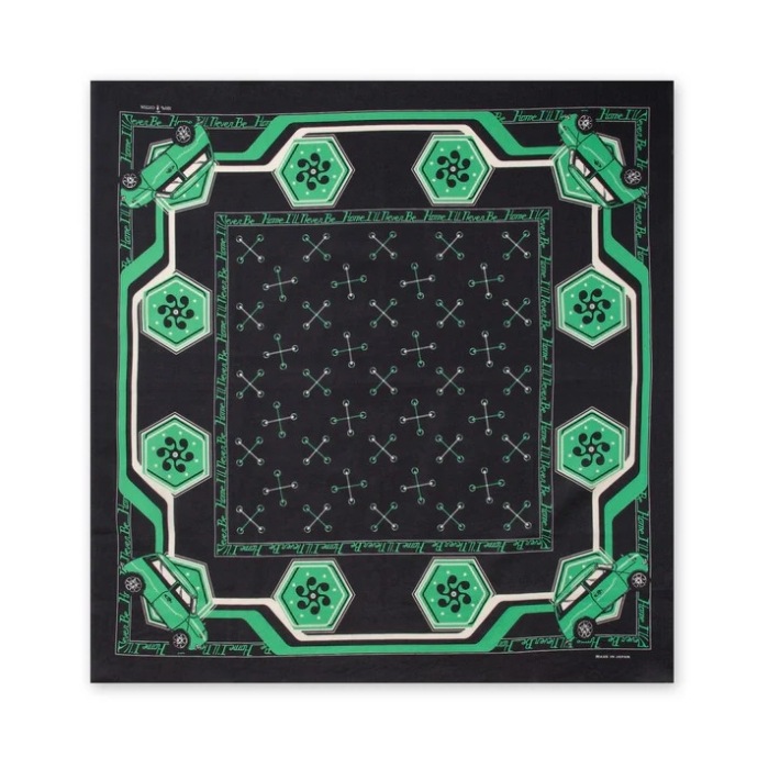 ONE EAR BRAND ワンイヤーブランド【Emerald】70cmx70cm バンダナ 日本