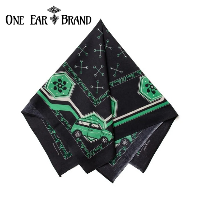 ONE EAR BRAND ワンイヤーブランド【Emerald】70cmx70cm バンダナ 日本