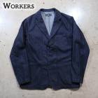 WORKERS ���������Lounge Jacket�ۢ�Indigo Herringbone��饦�󥸥��㥱�å� �ơ��顼�ɥ��㥱�å�  �إ��ܡ��� ���åȥ�100%