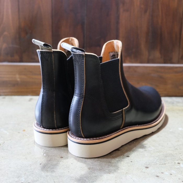 アメリカ製オークストリートブーツメーカーズ本革ネイビー8.5D26.5cm 中古 SURE BOOTS シュアブーツ【WILSON】≪OIL TEACORE BLK/COW