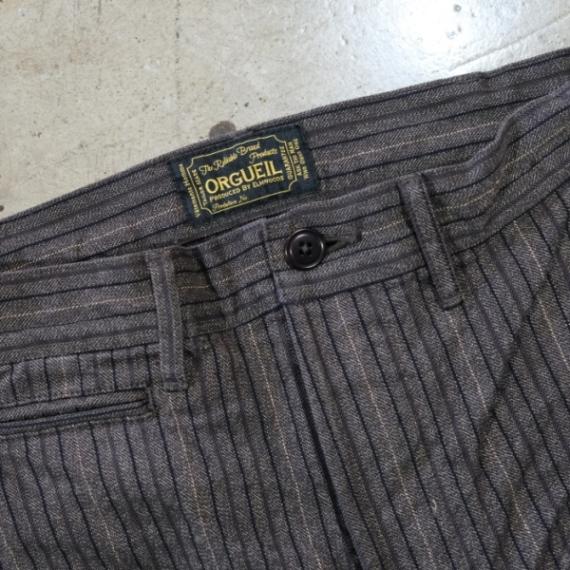 ORGUEIL オルゲイユ【OR-1138】【Garment-Dyed Stripe Trousers
