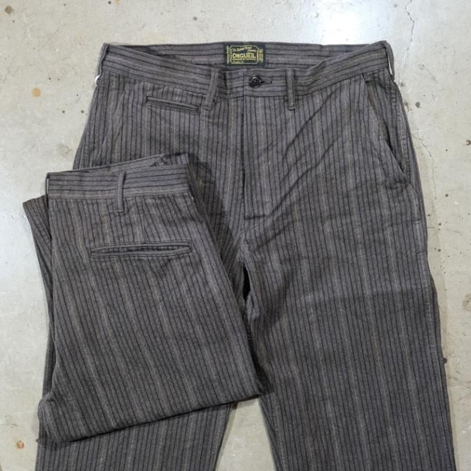 【ハーレー】 ORGUEIL パンツ（ストライプ） ORGUEIL オルゲイユ【OR-1138】【Garment-Dyed Stripe Trousers