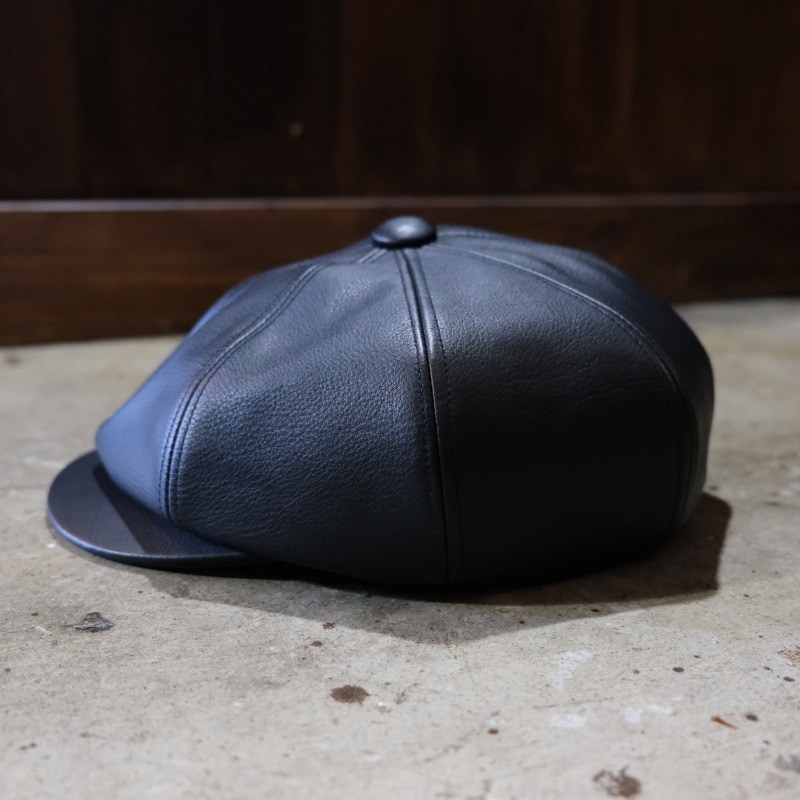 レザーキャスケット　BLACK SIGN BLACK SIGN ブラックサイン【BSFC-26901】【Leather Casquette / Mud