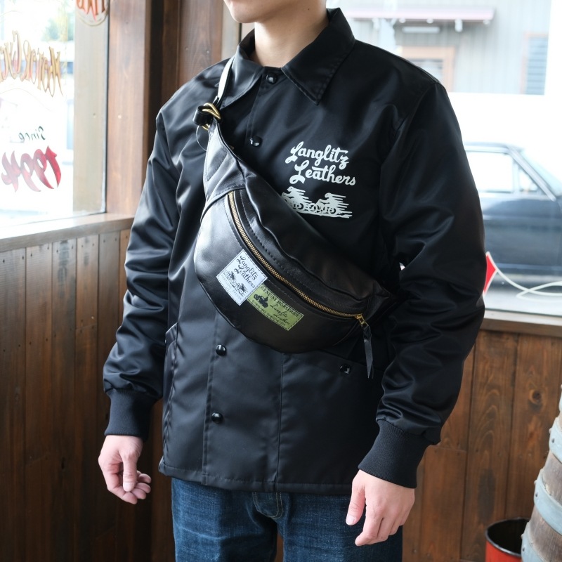 Langlitz Leathers 󥰥åĥ쥶 Inside Pocket Hip Hugger BagۢHORSE HIDE 󥵥ɥݥåȥȥХå ϳ BLACKƥå MADE IN USA