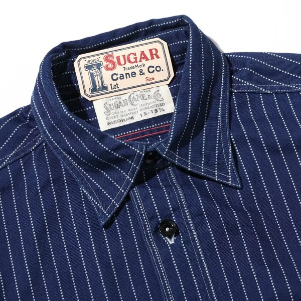 SUGAR CANE���奬���������SC25551�ۡ�FICTION ROMANCE 8.5oz. WABASH STRIPE WORK SHIRT�ۥե����������ޥ� �����Хå��她�ȥ饤�ץ������� COTTON