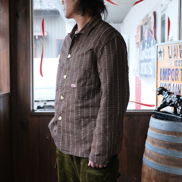 TCB jeans �ƥ��������ӡ������󥺡�Cathartt Chore Coat Brown Paw Stripe�ۥ���åȥϡ��� �ݥ����ȥ饤�� ���åȥ�100% ������