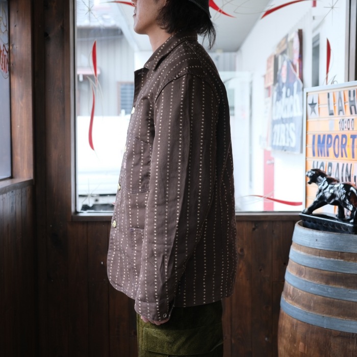 TCB jeans �ƥ��������ӡ������󥺡�Cathartt Chore Coat Brown Paw Stripe�ۥ���åȥϡ��� �ݥ����ȥ饤�� ���åȥ�100% ������