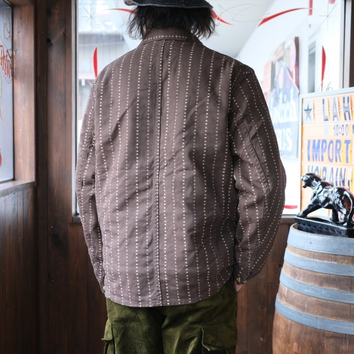 TCB jeans �ƥ��������ӡ������󥺡�Cathartt Chore Coat Brown Paw Stripe�ۥ���åȥϡ��� �ݥ����ȥ饤�� ���åȥ�100% ������