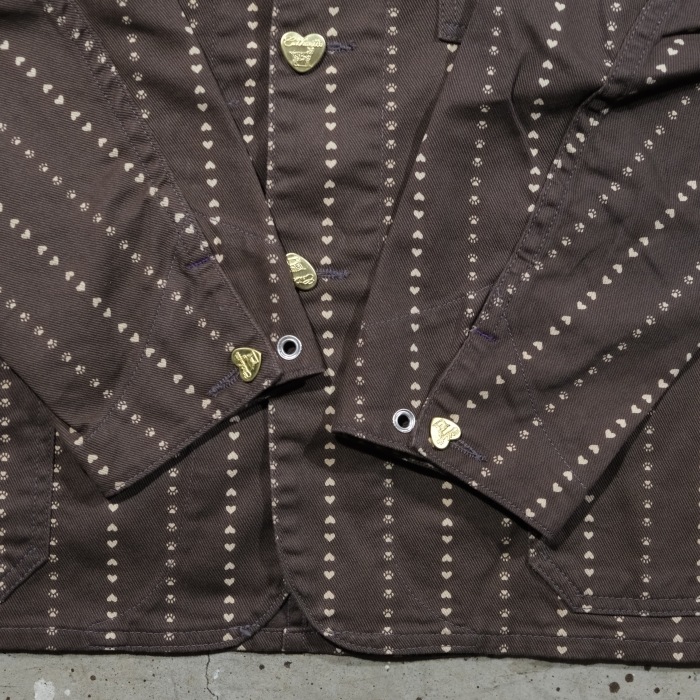 TCB jeans �ƥ��������ӡ������󥺡�Cathartt Chore Coat Brown Paw Stripe�ۥ���åȥϡ��� �ݥ����ȥ饤�� ���åȥ�100% ������