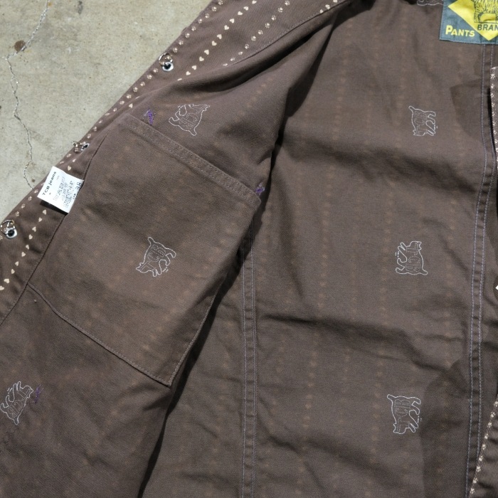 TCB jeans �ƥ��������ӡ������󥺡�Cathartt Chore Coat Brown Paw Stripe�ۥ���åȥϡ��� �ݥ����ȥ饤�� ���åȥ�100% ������