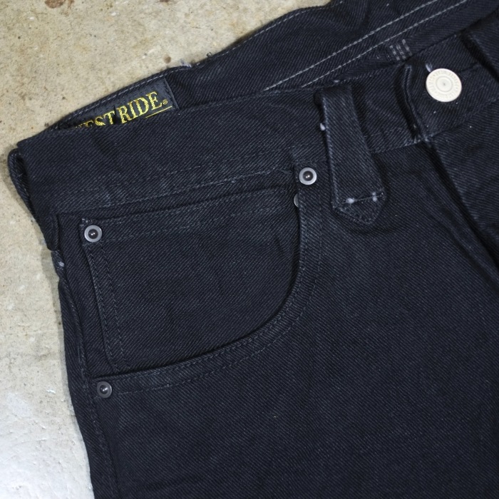 WEST RIDE �������ȥ饤��<BR>��WR101�ۢ�BLACK�����֥ǥ˥�<BR> ���ȥ졼�ȥ��륨�å� ���ꥸ�ʥ륻��ӥå��ǥ˥� 14.75oz<BR>MADE IN JAPAN