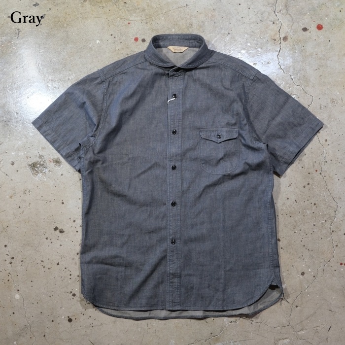 ORGUEIL ���륲�����OR-5107�ۡ�Denim Shawl Collar Short Sleeve Shirt�ۥǥ˥ॷ�硼�륫�顼����ĥ��硼�ȥ��꡼�� Ⱦµ ���åȥ�100% ������