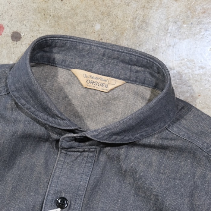 ORGUEIL ���륲�����OR-5107�ۡ�Denim Shawl Collar Short Sleeve Shirt�ۥǥ˥ॷ�硼�륫�顼����ĥ��硼�ȥ��꡼�� Ⱦµ ���åȥ�100% ������