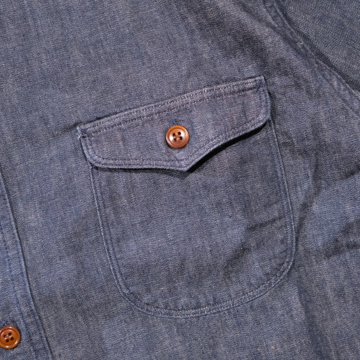 ORGUEIL ���륲�����OR-5107�ۡ�Denim Shawl Collar Short Sleeve Shirt�ۥǥ˥ॷ�硼�륫�顼����ĥ��硼�ȥ��꡼�� Ⱦµ ���åȥ�100% ������