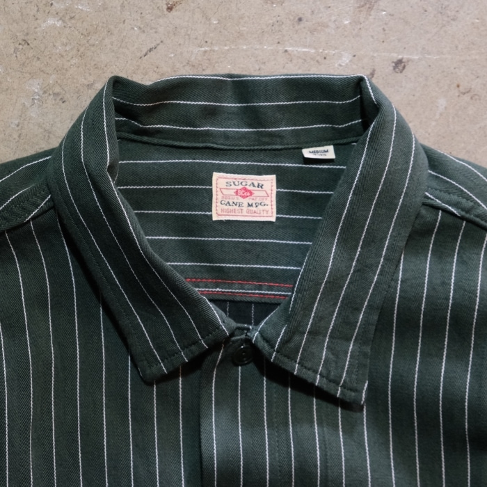 SUGAR CANE ���奬���������SC38699�ۡ�COKE STRIPE WORK SHIRT (SHORT SLEEVE)�� ���������ȥ饤��Ⱦµ�������� ������ COTTON100%