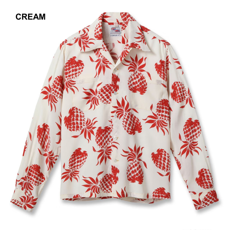 DUKE KAHANAMOKU �ǥ塼�����ϥʥ⥯��DK26793�ۡ�SPECIAL EDITION ��DUKE'S PINEAPPLE�� (LONG SLEEVE)�� �ѥ��ʥåץ� �ϥ磻���� �����ϥ���� RAYON100%