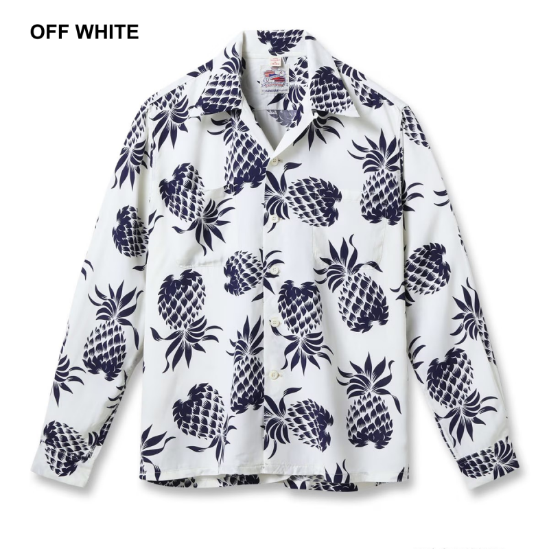 DUKE KAHANAMOKU �ǥ塼�����ϥʥ⥯��DK26793�ۡ�SPECIAL EDITION ��DUKE'S PINEAPPLE�� (LONG SLEEVE)�� �ѥ��ʥåץ� �ϥ磻���� �����ϥ���� RAYON100%