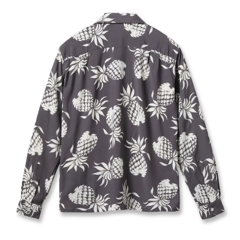 DUKE KAHANAMOKU �ǥ塼�����ϥʥ⥯��DK26793�ۡ�SPECIAL EDITION ��DUKE'S PINEAPPLE�� (LONG SLEEVE)�� �ѥ��ʥåץ� �ϥ磻���� �����ϥ���� RAYON100%