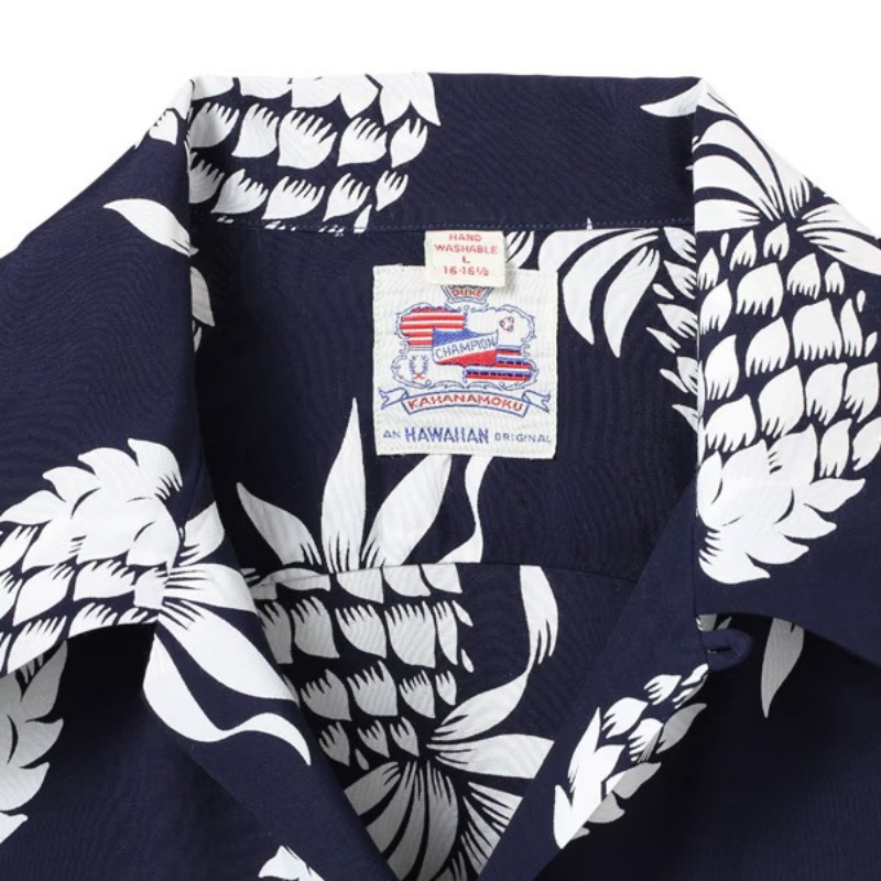 DUKE KAHANAMOKU �ǥ塼�����ϥʥ⥯��DK26793�ۡ�SPECIAL EDITION ��DUKE'S PINEAPPLE�� (LONG SLEEVE)�� �ѥ��ʥåץ� �ϥ磻���� �����ϥ���� RAYON100%