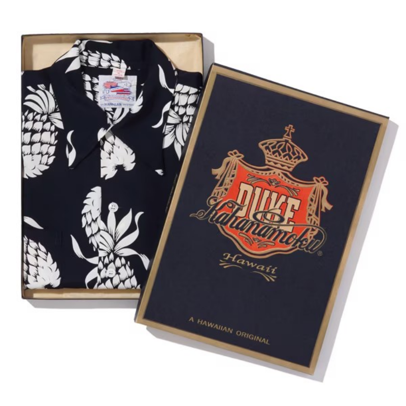 DUKE KAHANAMOKU �ǥ塼�����ϥʥ⥯��DK26793�ۡ�SPECIAL EDITION ��DUKE'S PINEAPPLE�� (LONG SLEEVE)�� �ѥ��ʥåץ� �ϥ磻���� �����ϥ���� RAYON100%