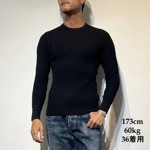 JELADO �����顼�ɡ�AB94237�ۡ�Mega Thermal Crew Neck�ۢ�֥�å�/�Х˥�� �ᥬ�����ޥ� ���롼�ͥå� COTTON100% ������