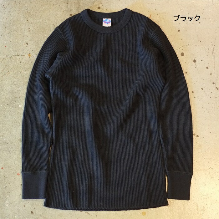 JELADO(顼)<BR>AB04209ۡMega Thermal Crew Neck֥ۢå/Х˥<BR>롼ͥå ޥĹµT<BR>إޥǺ 忴/ݲȴ<BR>COTTON100% MADE IN JAPAN