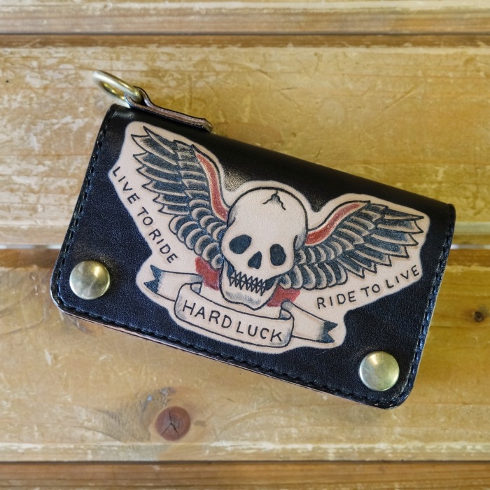 LOOSE NEEDLE Tattooing Leathers �롼���ˡ��ɥ륿�ȥ������󥰥쥶������MIDLE TRUCKER WALLET�ۥߥɥ�ȥ�å�������å� ���� ���ɥ�쥶��