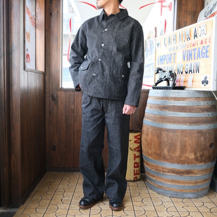 TCB jeans �ƥ��������ӡ������󥺡�Catface Trousers 10.2oz�ۥ���åȥե������ȥ饦������ �ߥ꥿�꡼ �ǥ˥� ���åȥ�100%