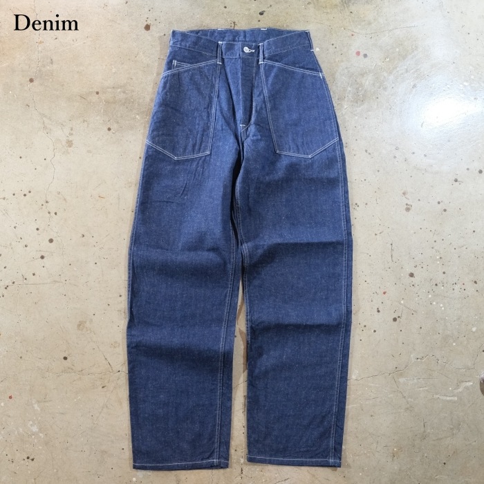 TCB jeans �ƥ��������ӡ������󥺡�Catface Trousers 10.2oz�ۥ���åȥե������ȥ饦������ �ߥ꥿�꡼ �ǥ˥� ���åȥ�100%