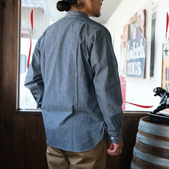 WORKERS ���������Band Collar Shirt�ۥХ�ɥ��顼����� Ĺµ ���å��� �����֥졼 COTTON100��