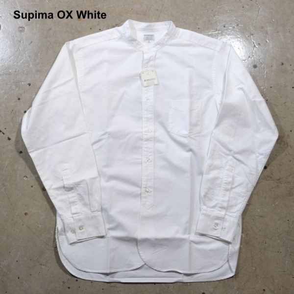 WORKERS ���������Band Collar Shirt�ۥХ�ɥ��顼����� Ĺµ ���å��� �����֥졼 COTTON100��
