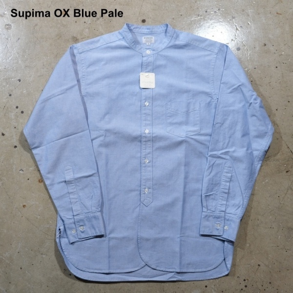 WORKERS ���������Band Collar Shirt�ۥХ�ɥ��顼����� Ĺµ ���å��� �����֥졼 COTTON100��