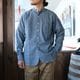 WORKERS ���������Band Collar Shirt�ۥХ�ɥ��顼����� Ĺµ ���å��� �����֥졼 COTTON100��
