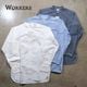 WORKERS ���������Band Collar Shirt�ۥХ�ɥ��顼����� Ĺµ ���å��� �����֥졼 COTTON100��