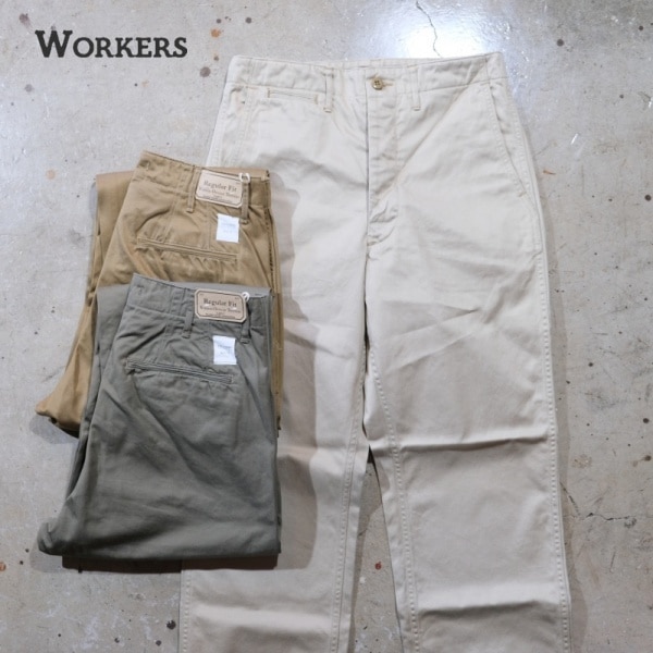 WORKERS ���������Officer Trousers Regular Fit�ۥ��ե������ȥ饦������ �쥮��顼�ե��å� ���Υѥ� COTTON100�� ������