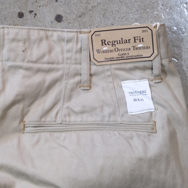WORKERS ���������Officer Trousers Regular Fit�ۥ��ե������ȥ饦������ �쥮��顼�ե��å� ���Υѥ� COTTON100�� ������