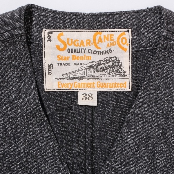 SUGAR CANE 奬SC12795ۡ9oz. BLACK COVERT WORK VESTۥСȥ٥ 9oz.֥åС  COTTON100%