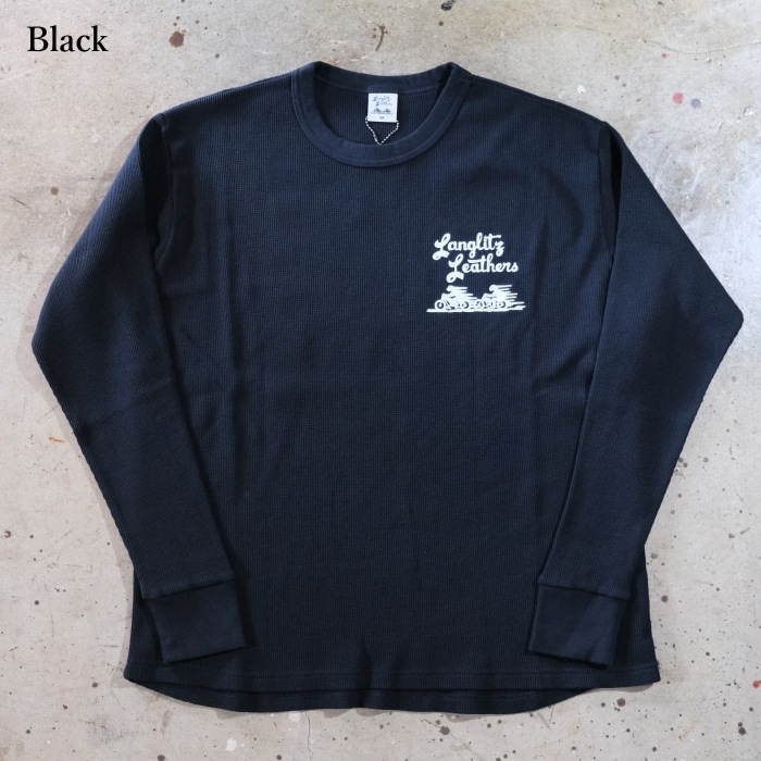 Langlitz Leathers ��󥰥�åĥ쥶������Waffle Long Sleeve T-shirt�ۡ�TYPE A�ۥ�åե�ĹµT����� �����ޥ� ����TEE COTTON100% �������ܥǥ�