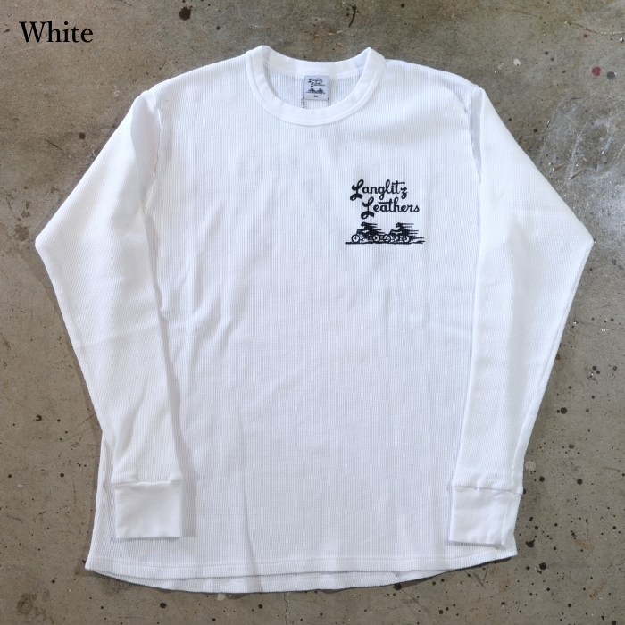 Langlitz Leathers ��󥰥�åĥ쥶������Waffle Long Sleeve T-shirt�ۡ�TYPE A�ۥ�åե�ĹµT����� �����ޥ� ����TEE COTTON100% �������ܥǥ�