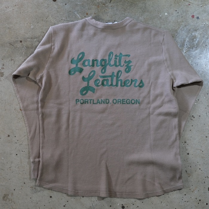 Langlitz Leathers ��󥰥�åĥ쥶������Waffle Long Sleeve T-shirt�ۡ�TYPE A�ۥ�åե�ĹµT����� �����ޥ� ����TEE COTTON100% �������ܥǥ�
