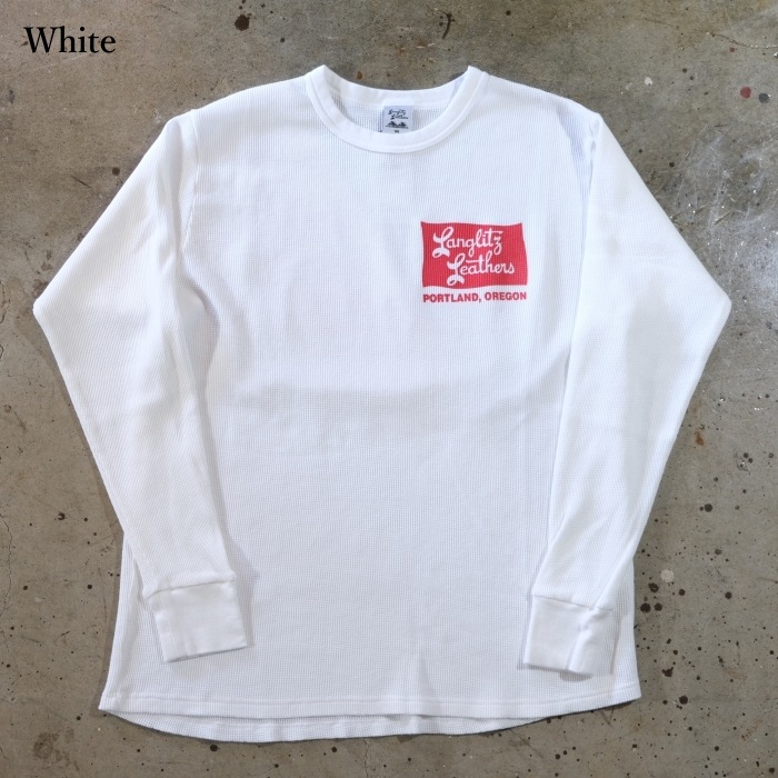 Langlitz Leathers ��󥰥�åĥ쥶������Waffle Long Sleeve T-shirt�ۡ�TYPE O�ۥ�åե�ĹµT����� �����ޥ� ����TEE COTTON100% �������ܥǥ�
