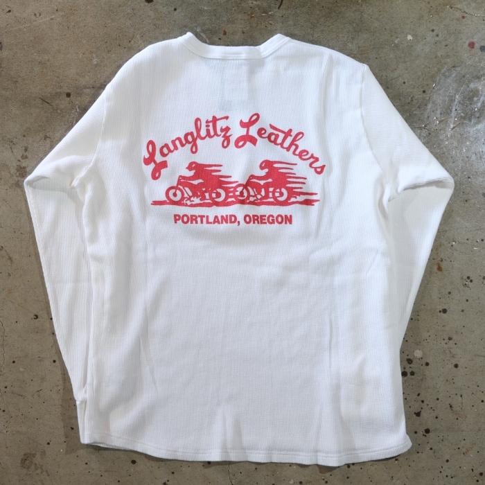 Langlitz Leathers ��󥰥�åĥ쥶������Waffle Long Sleeve T-shirt�ۡ�TYPE O�ۥ�åե�ĹµT����� �����ޥ� ����TEE COTTON100% �������ܥǥ�