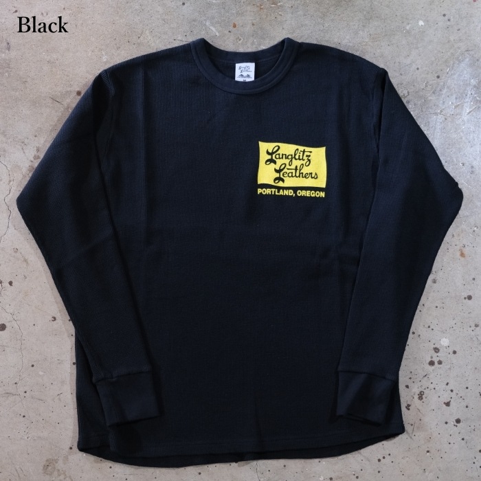 Langlitz Leathers ��󥰥�åĥ쥶������Waffle Long Sleeve T-shirt�ۡ�TYPE O�ۥ�åե�ĹµT����� �����ޥ� ����TEE COTTON100% �������ܥǥ�