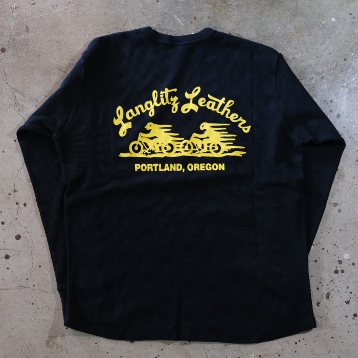 Langlitz Leathers ��󥰥�åĥ쥶������Waffle Long Sleeve T-shirt�ۡ�TYPE O�ۥ�åե�ĹµT����� �����ޥ� ����TEE COTTON100% �������ܥǥ�