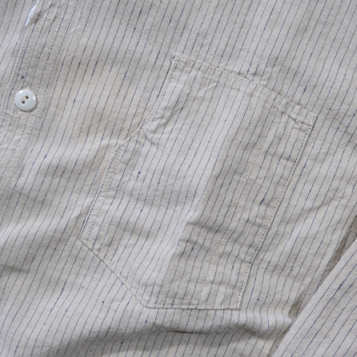 TCB jeans �ƥ��������ӡ������󥺡�Detachable Collar Work Shirt��Beige Stripe��ۥǥ��å���֥륫�顼�������� ���åȥ��ͥ� ��곰����ǽ�� ������