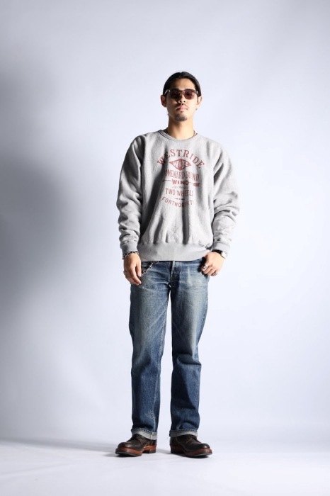 WESTRIDE �������ȥ饤�ɡ�RW CREW�ۡ�25-02�ۥ�С����������֥������å� ���롼�ͥå��������å� ΢���� ������ MADE IN JAPAN