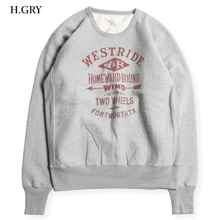 WESTRIDE �������ȥ饤�ɡ�RW CREW�ۡ�25-02�ۥ�С����������֥������å� ���롼�ͥå��������å� ΢���� ������ MADE IN JAPAN