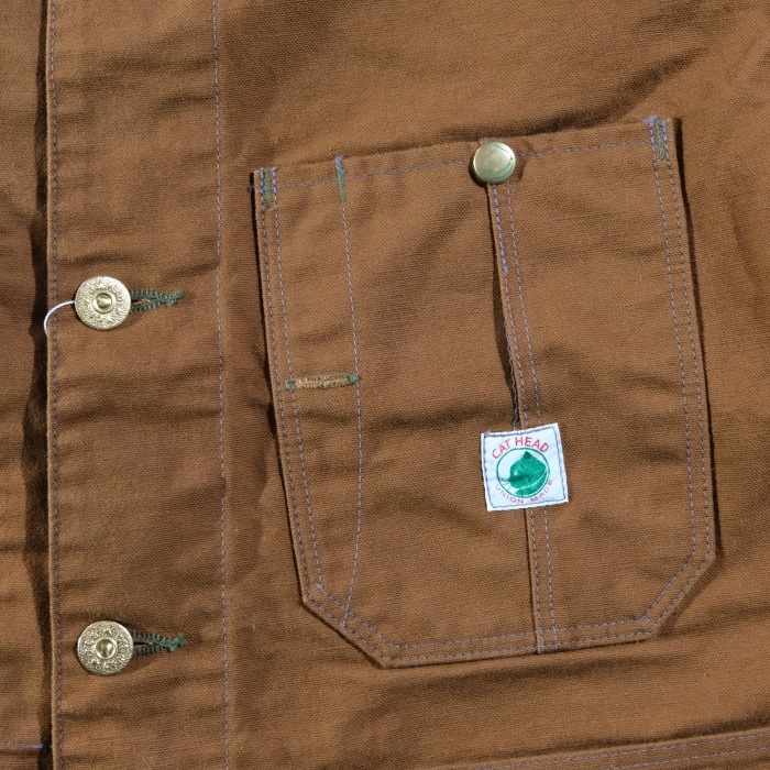 TCB jeans �ƥ��������ӡ������󥺡�Cat Head Jacket Brown Canvas�ۥ���åȥإåɥ��㥱�å� �֥饦�󥭥��Х����С������� ���祢������ COTTON 